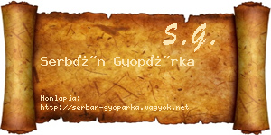 Serbán Gyopárka névjegykártya